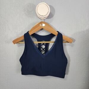 Avia Navy Blue Sports Bra with Stylish Criss-Cross Back - Size L/G (12-14)